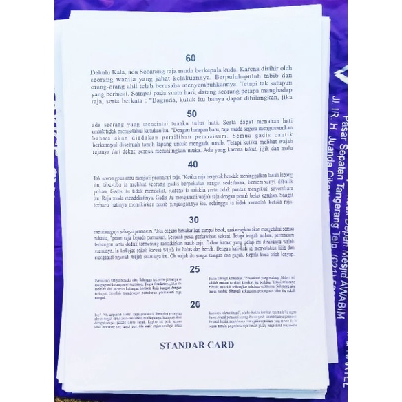 KARTU BACA JAEGGER READING CHART PEMERIKSAAN MATA