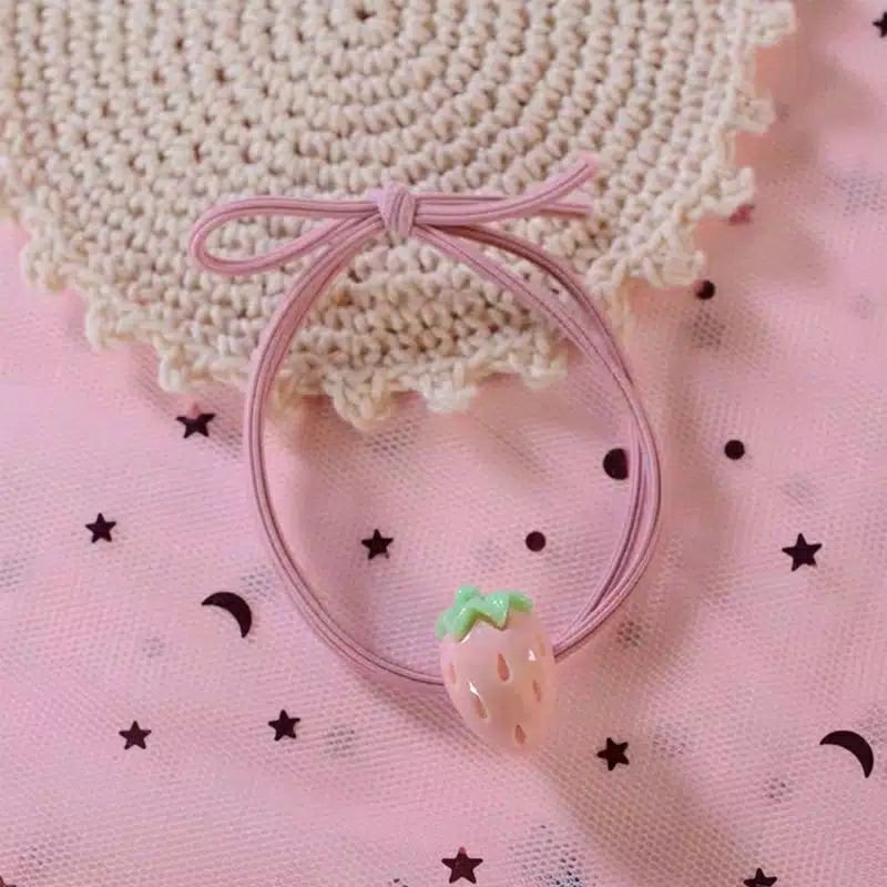 Ikat Rambut Kunciran Rambut Anak Strawberry Pink