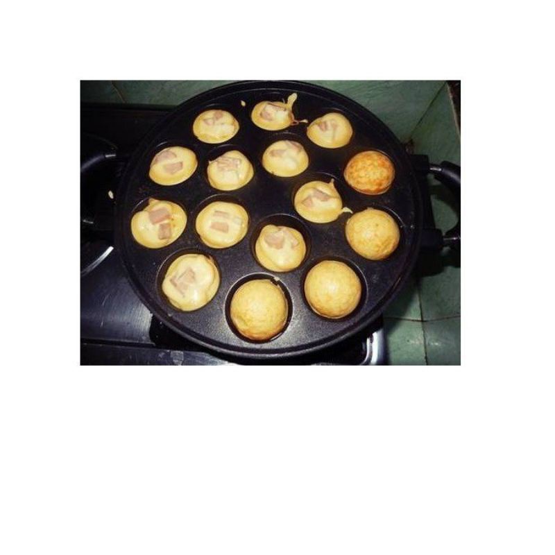 Cetakan Kue Takoyaki 15 Lubang Cetakan jajan - Teflon + Tutup Kaca