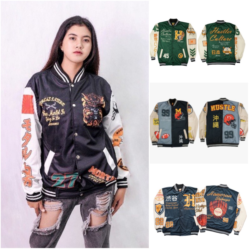 Varsity Jaket Baseball - Jaket Sukajan Pria Wanita Trend 2021 size M L XL