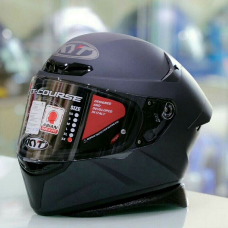 Helm KYT TT Course Black doff Solid Matt flat Visor