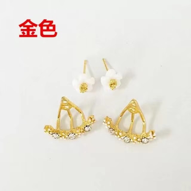 (Hello Girl)E13 Anting Diamond kecil Pendek Fashion Wanita Stud Earrings Import-E13 #Gold