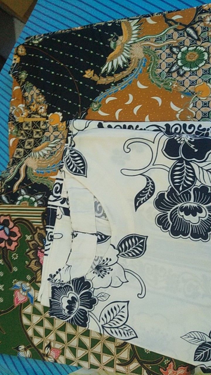 89 Bb Atasan Batik Wanita Lengan Panjang Model Kimono Pita U/ Muslimah & Hijaber Bahan Katun Strecth