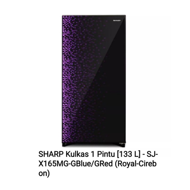 SHARP Kulkas 1 Pintu [133 L] - SJ-X165MG-GBlue/GRed (Royal-Cirebon)