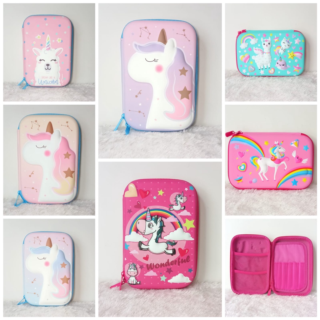 

Tempat Pensil Unicorn Kotak Pensil Kuda Poni Tempat Pensil Motif Kartun Unicon 3d Bahan Eva