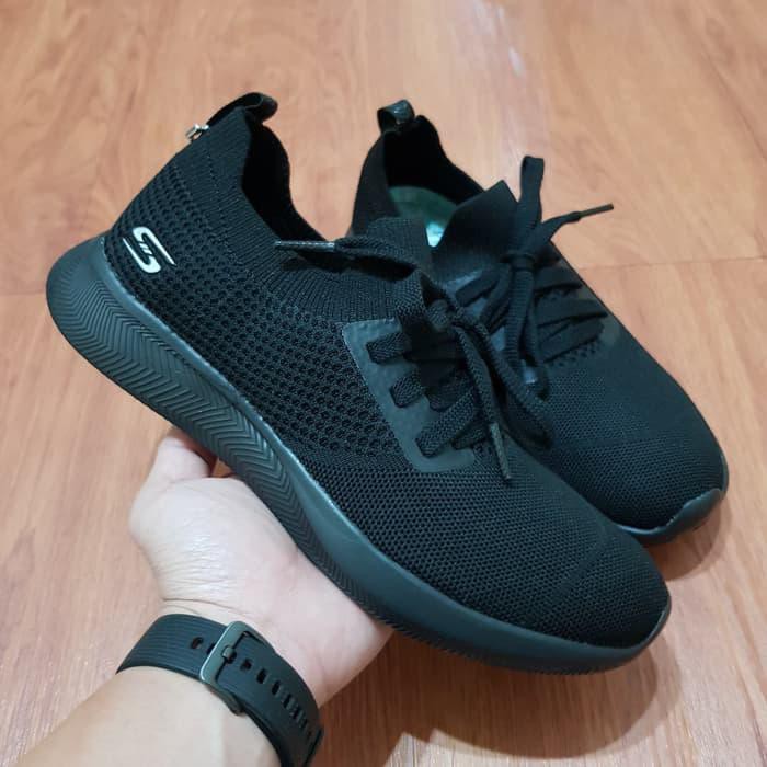 SEPATU SKECHERS BOB SPORT - ALL BLACK ORIGINAL