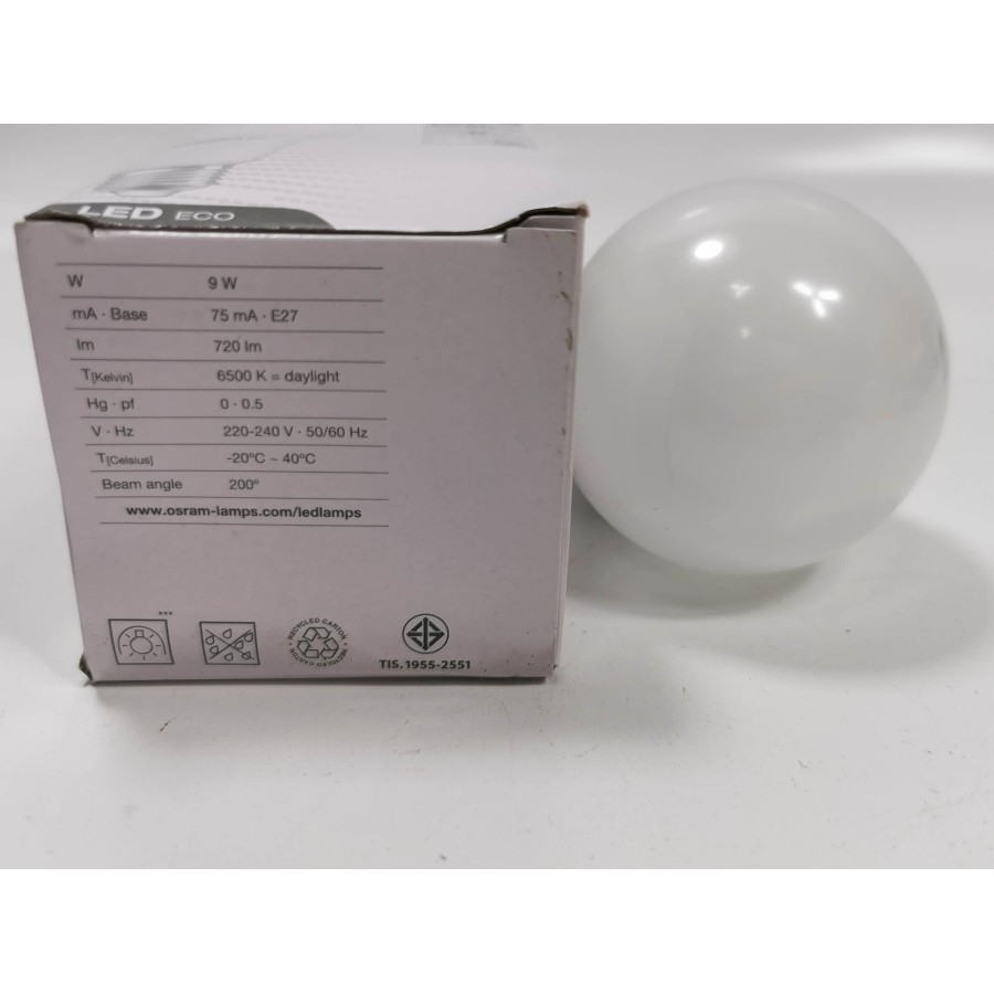 Cahaya PUTIH lampu led bulb 9watt OSRAM LECO CLA75 garansi 1 tahun