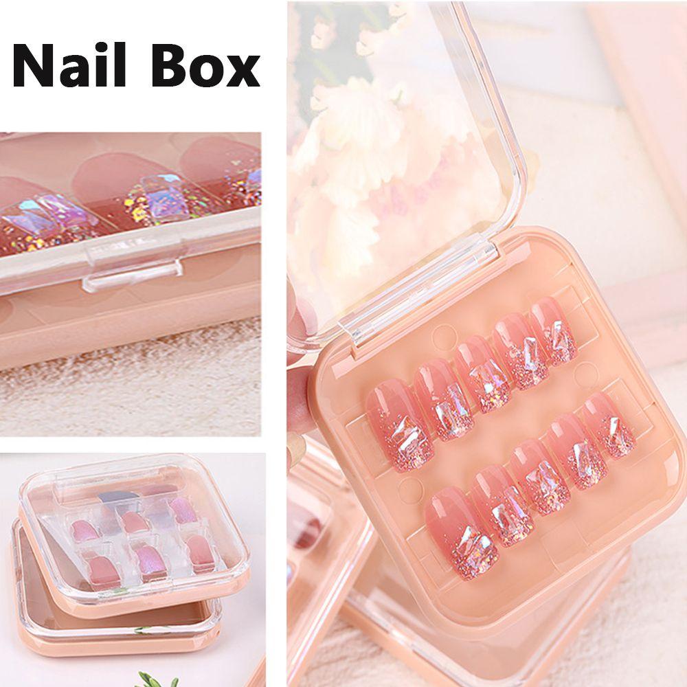 Mxbeauty Kotak Penyimpanan Kuku Palsu Portable Acrylic Tempat Kuku Manicure Tool Nail Tips Case Kuku Palsu Organizer