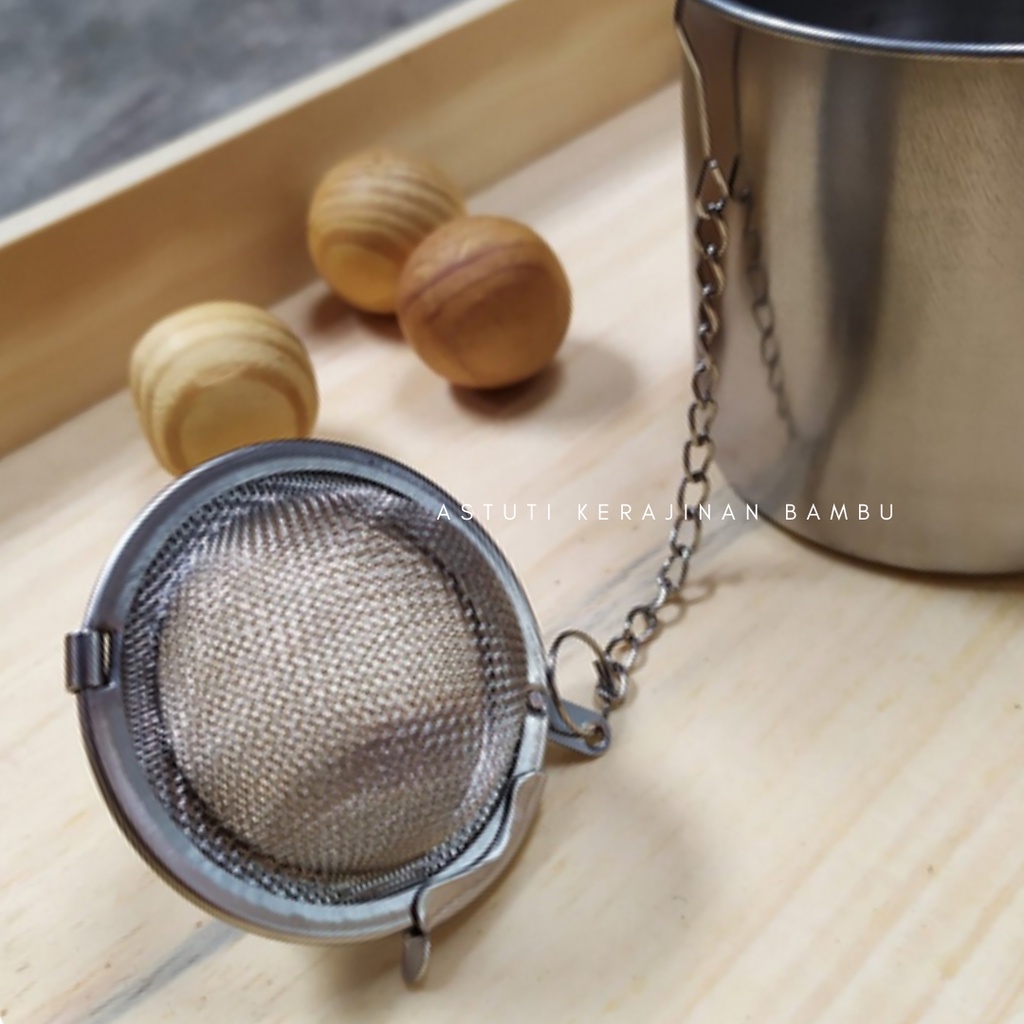 SARINGAN TEH STAINLESS BULAT S 4,5 cm | penyaring teh | penyeduh teh |teh celup |saringan teh tubruk