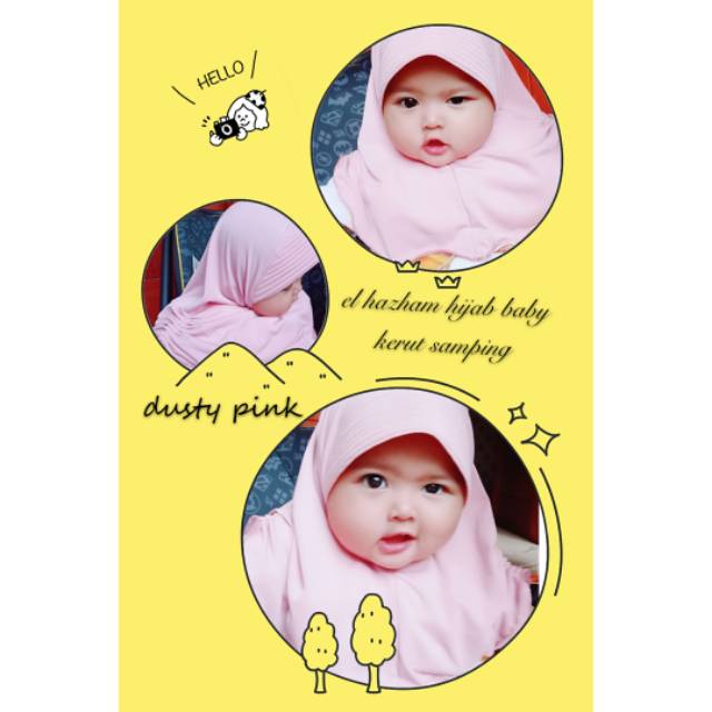 Hijab baby kerut samping khimar baby kerudung baby