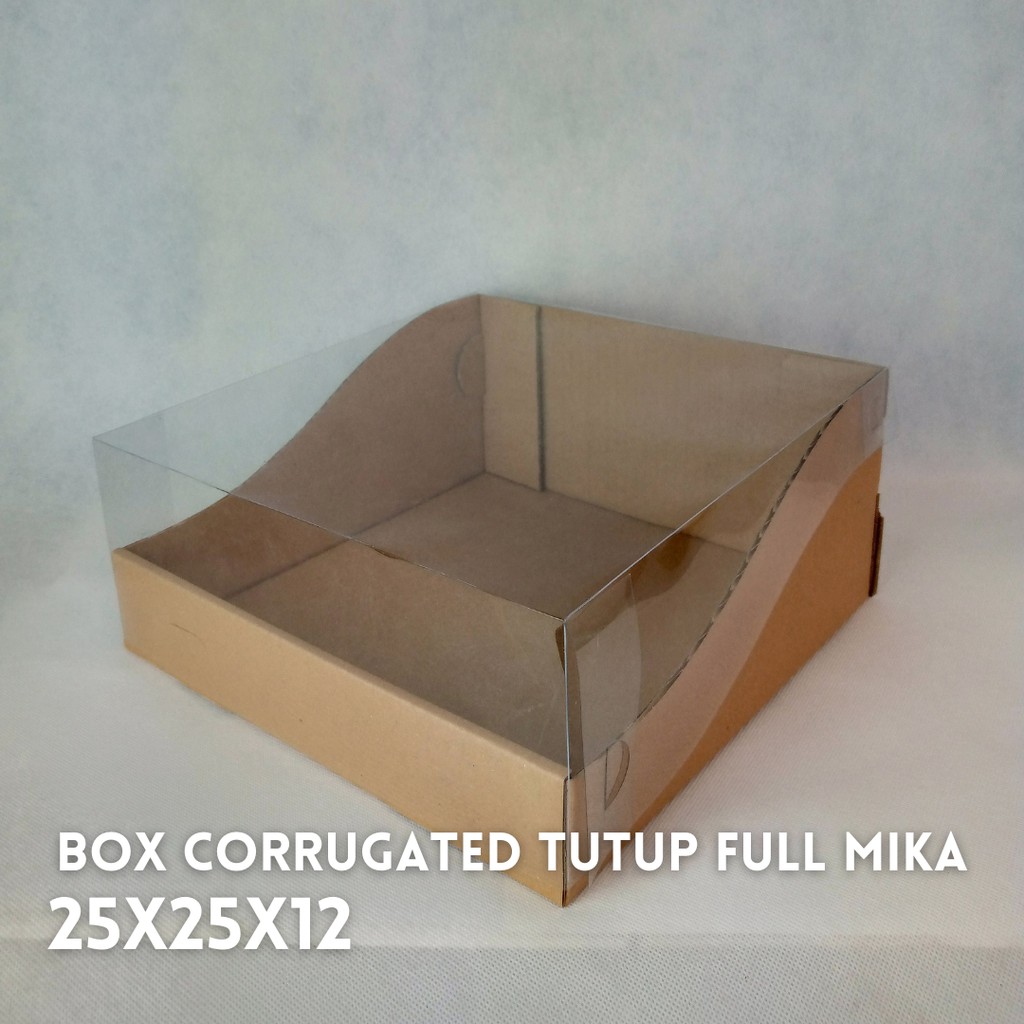 

(20PCS) DUS KUE, KOTAK HANTARAN, KEMASAN TUTUP FULL MIKA 25x25x12