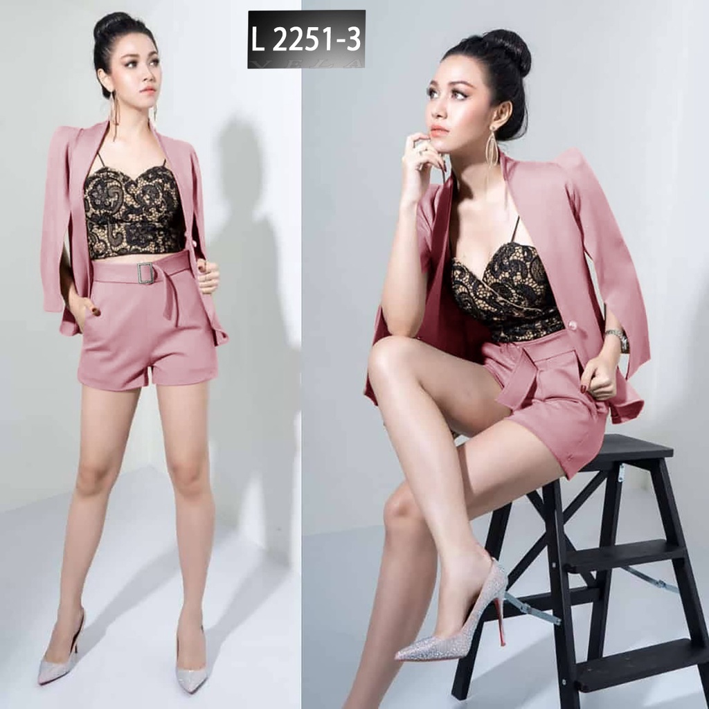 Joanne Fashion | Setelan Blazer Wanita Scuba Premium | One Set Wanita | Stelan Wanita Terbaru Modern
