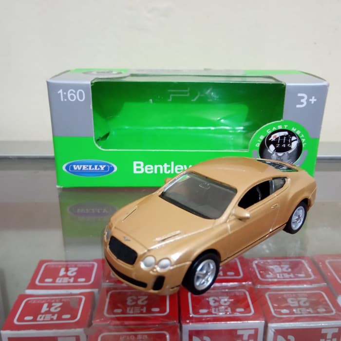Diecast Bentley gold  continental super sport miniatur mobil Welly 60 murah