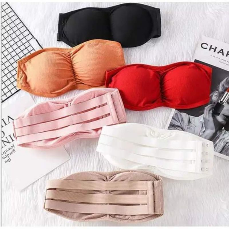 Bra kemben tanpa tali full warna rajut bh wanita underwear cewek kutang sport daily