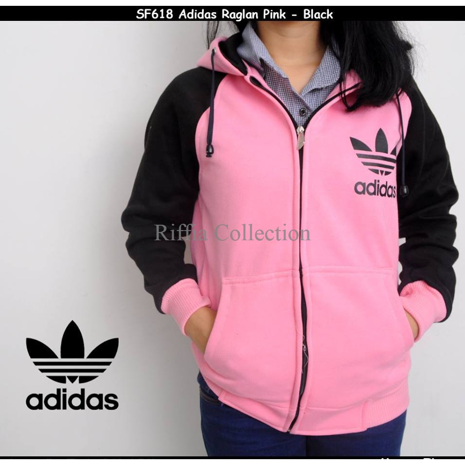 Kereen.......  Jaket Adidas Pink Hitam / Jaket Wanita / Jaket Surfing / Jaket murah ZMWK