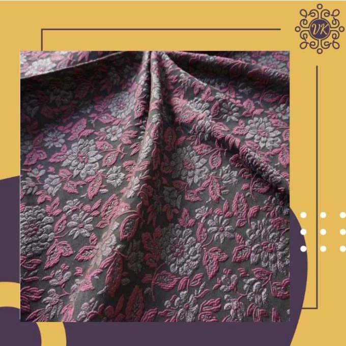Kain Jacquard Motif Kembang Emboss