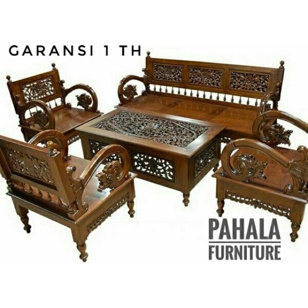 Kursi Tamu Jati Ukir Klasik Varindi (Kursi Jati Mewah, Kursi Tamu Minimalis, Kursi Jati Minimalis)