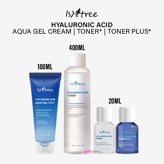 ISNTREE HYALURONIC ACID AQUA GEL CREAM | TONER* | TONER PLUS*