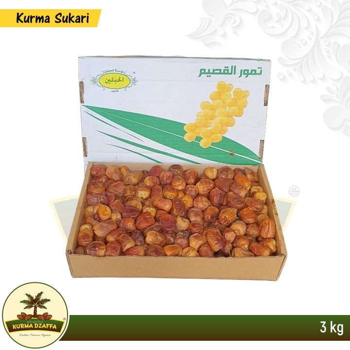 

Kurma Sukari Dus 3 kg/Kurma Raja/Kurma Basah
