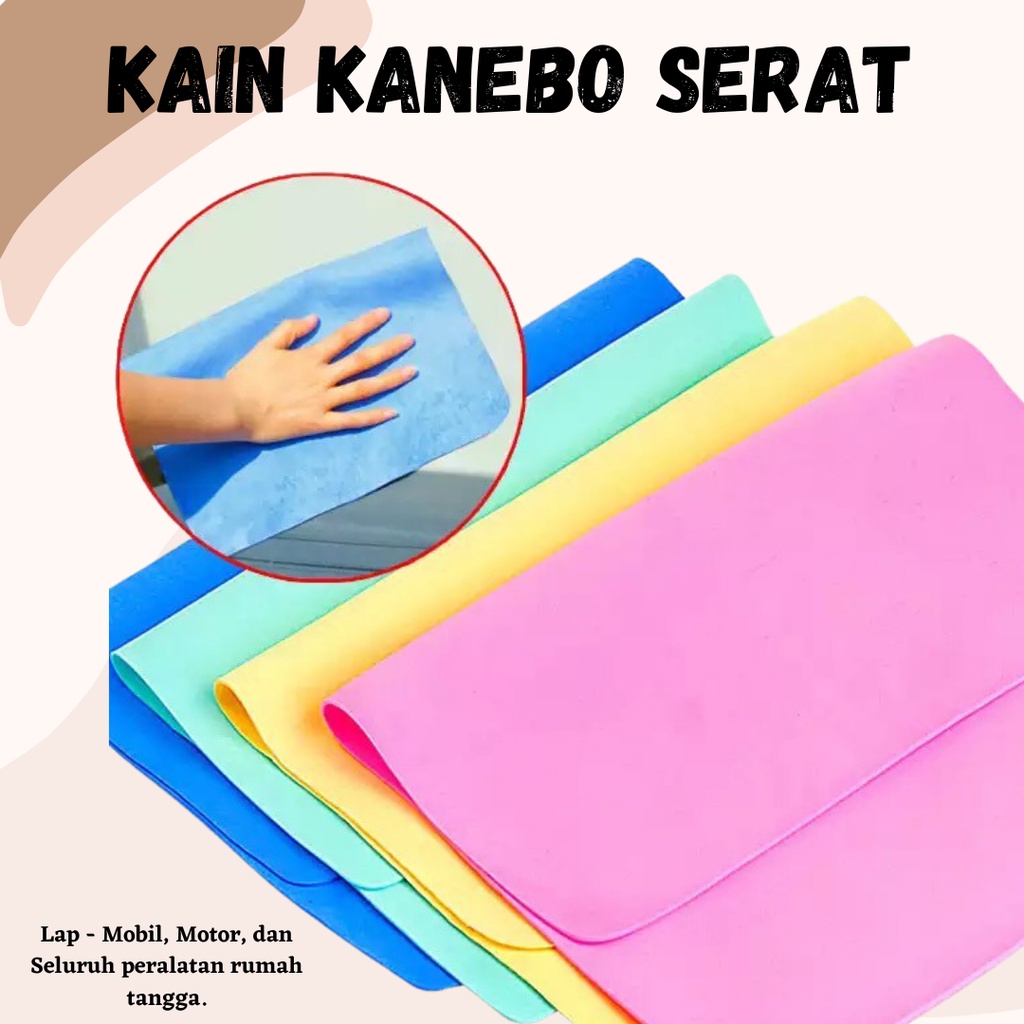 Lap Kanebo Monster 32x21 cm Serat Chamois Polos - Grosir - AION Plas Chamois Mobil Motor Kain Lap