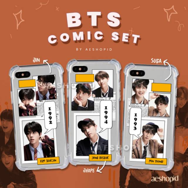 (BT-005) BTS COMIC AESTHETIC DIY Sticker Set case kpop comic aesthetic tumblr custom kpop stiker hp lucu estetik