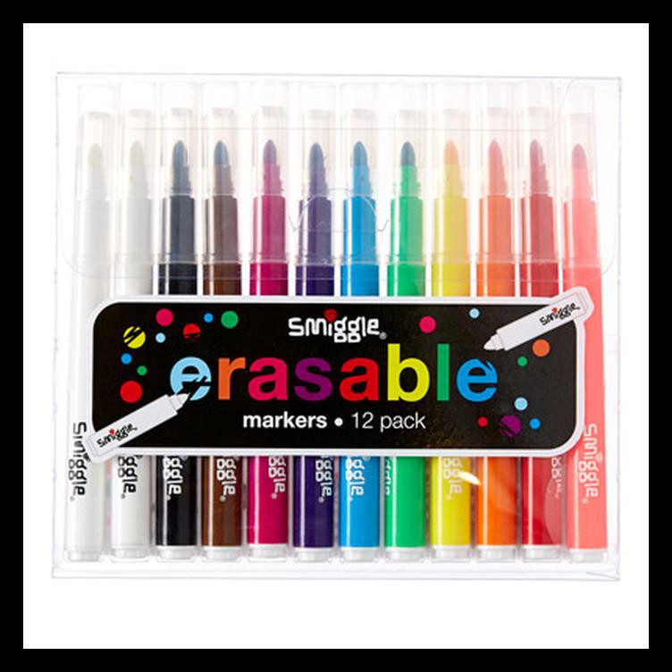 

LUCU SMIGGLE ERASBLE MARKER PACK X12 - SPIDOL WARNA SMIGGLE
