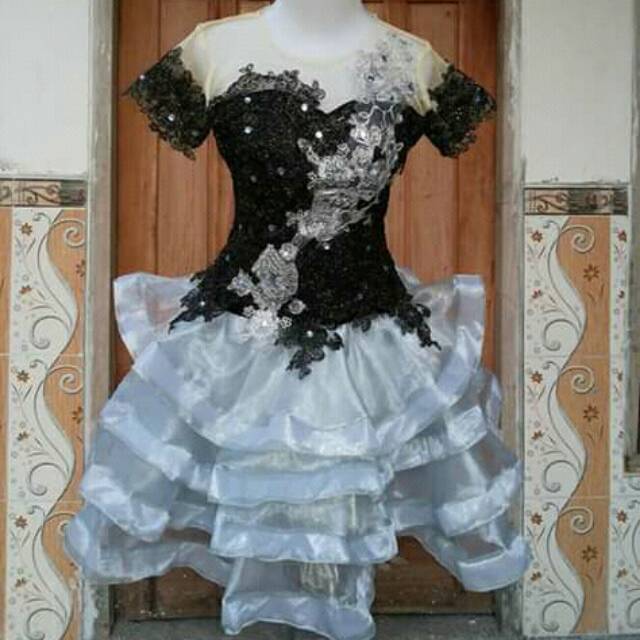 BAJU NYANYI ORGANZA MIX TILE KOMBI BRUKAT