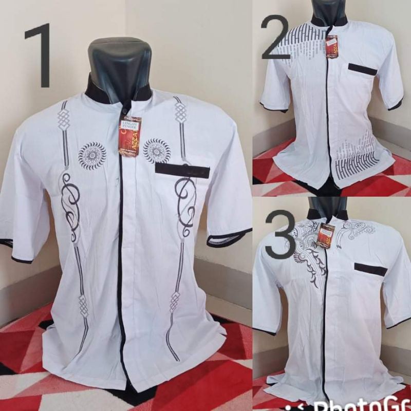 TERBARU TERLARIS BAJU KOKO PUTIH BORDIR MURAH PENDEK / ATASAN MUSLIM / SERAGAM PUTIH / SERAGAM HADRO