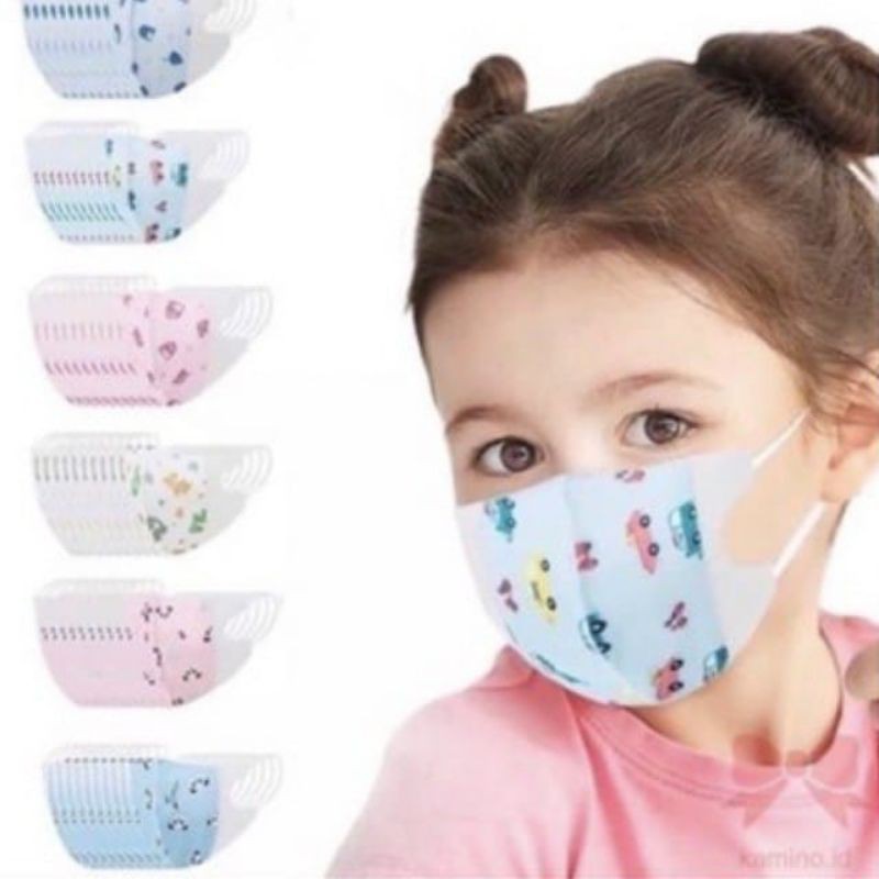 masker  anak DUCKBILL 3ply motif kids earloop 25pc( DB ANAK 25PC FREE BOX higenis kids)