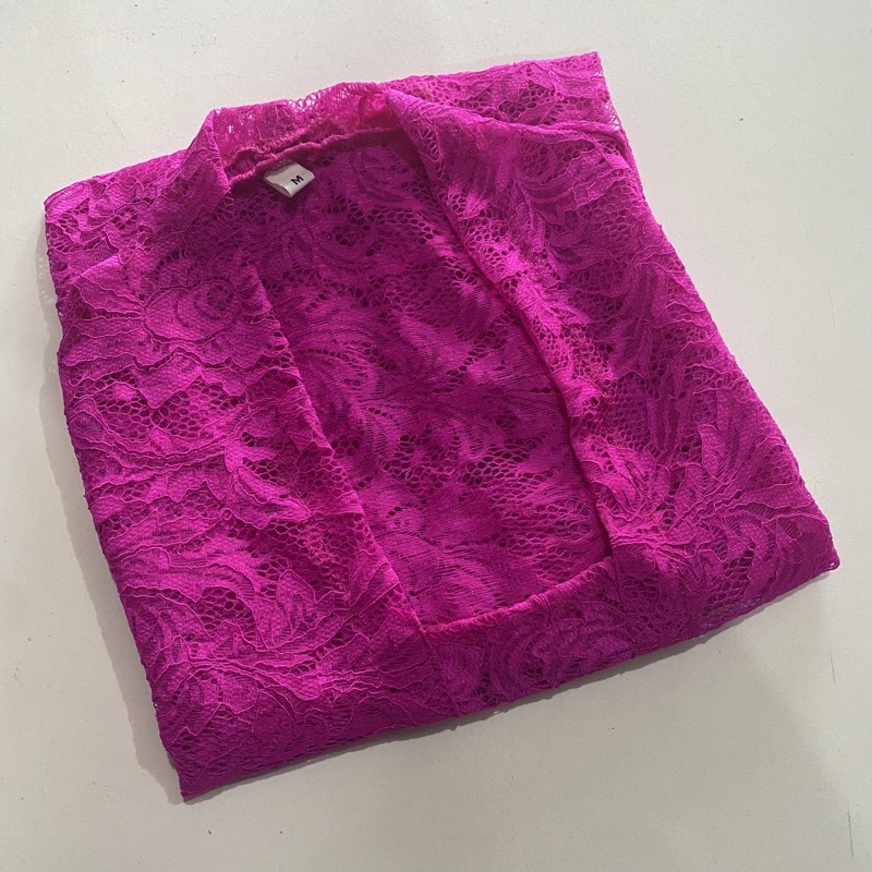 Kebaya Bali Brokat Sofia Bed Kutu Baru Atasan Tradisonal Modern Warna Seri 2-Pink ice