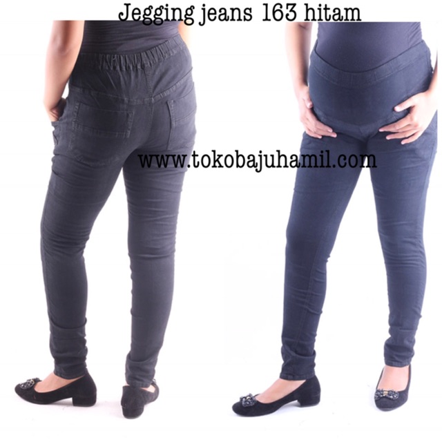 Celana hamil jegging skinny 163 hitam