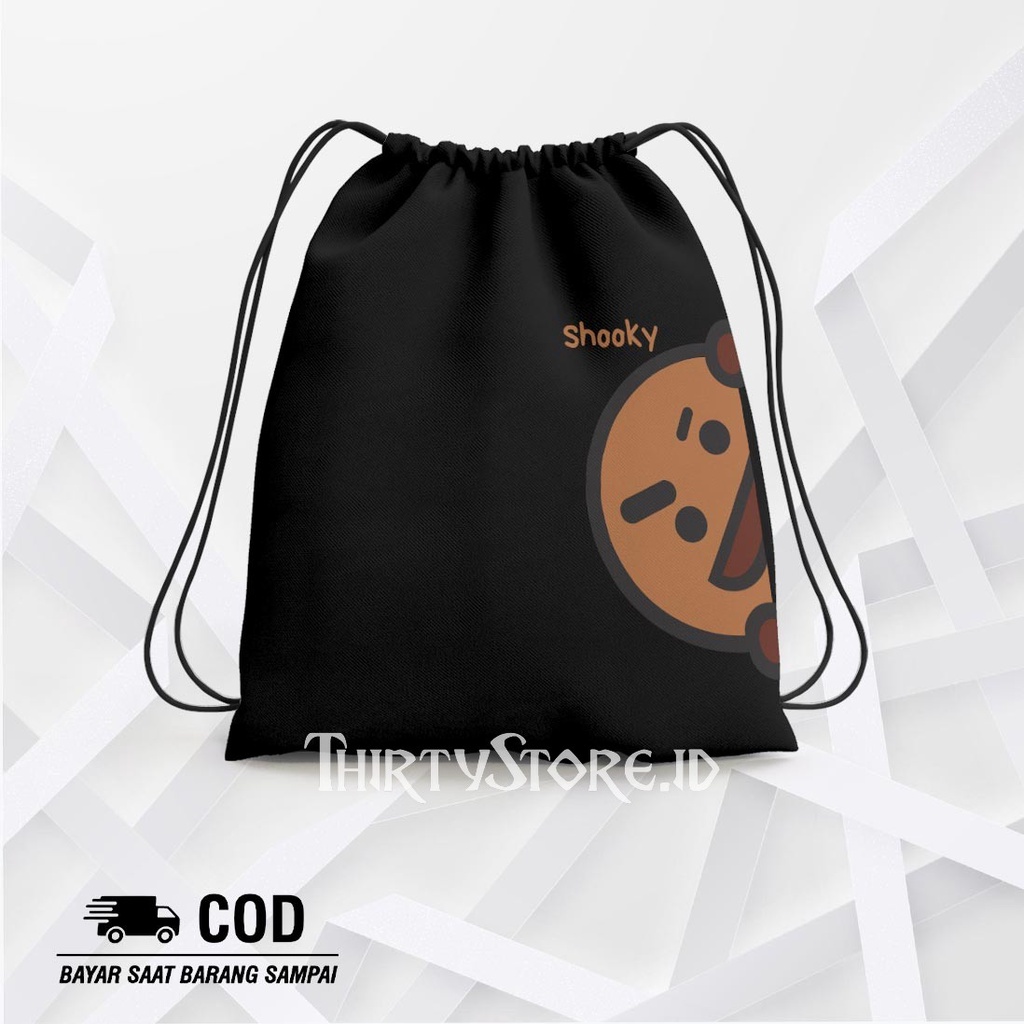 Tas Serut String Bag Peek Shooky - Drawstring Bag Waterproof | Thirty Store.Id