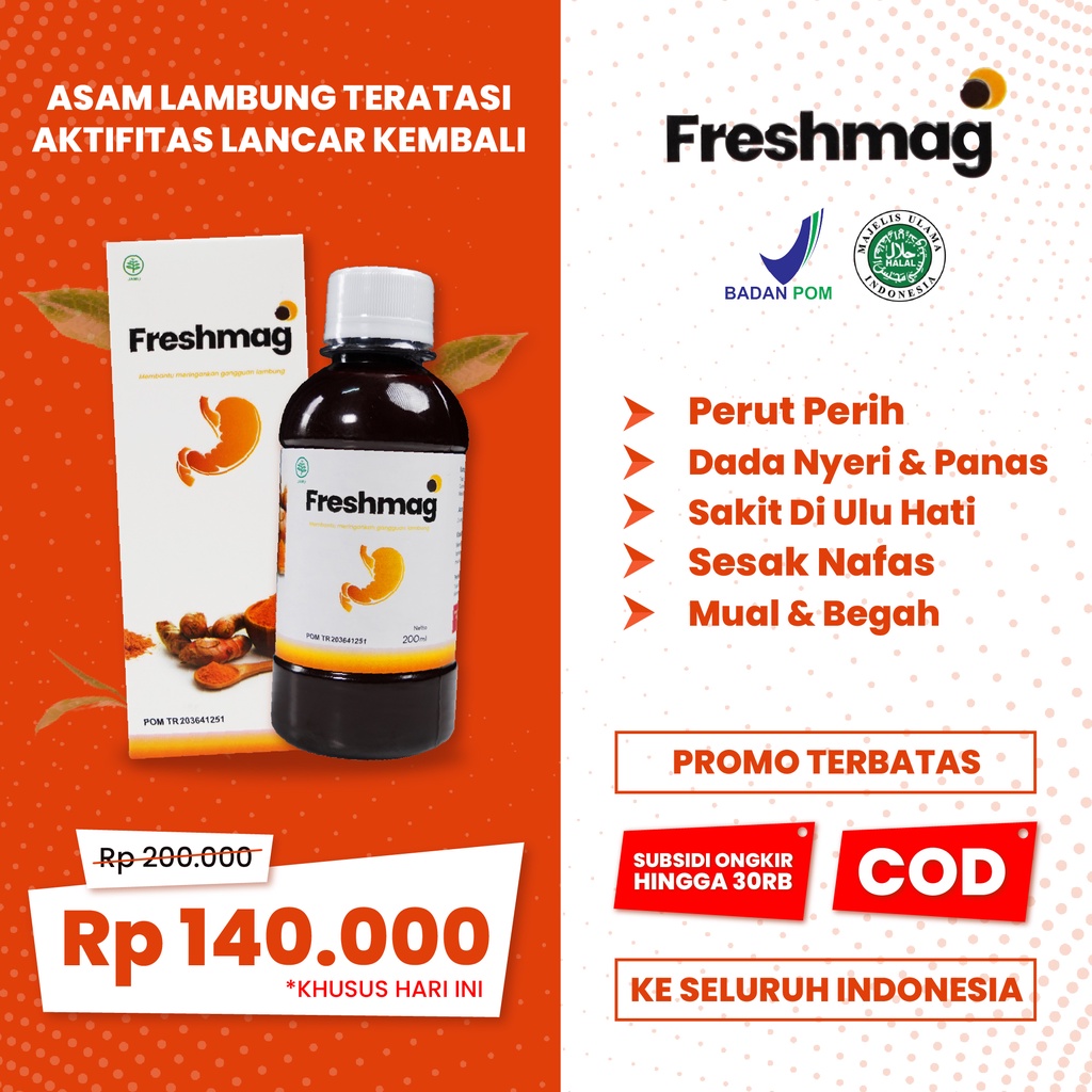 Freshmag | 100% Original Herbal Alami Atasi Masalah Lambung Gerd Infeksi Lambung Magh Maag Kronis Mual Muntah Penambah Nafsu Makan Jaminan Asli Distributor Aman Terpercaya Bpom Halal Fresh Maag Presmag Zestmag Isi 200ml