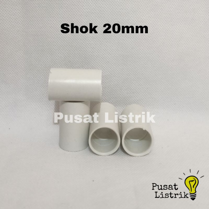 Shok Pipa 20mm Putih Sambungan Pipa Putih Polos 20mm