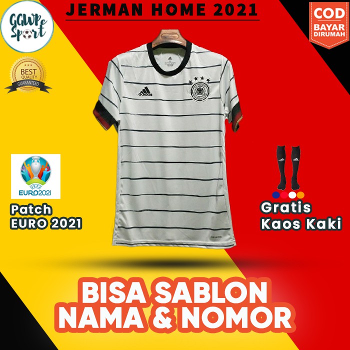 JERSEY JERMAN HOME 2021 EURO FULL PATCH TERBARU PUTIH KUALITAS IMPOR JAMINAN TERBAIK