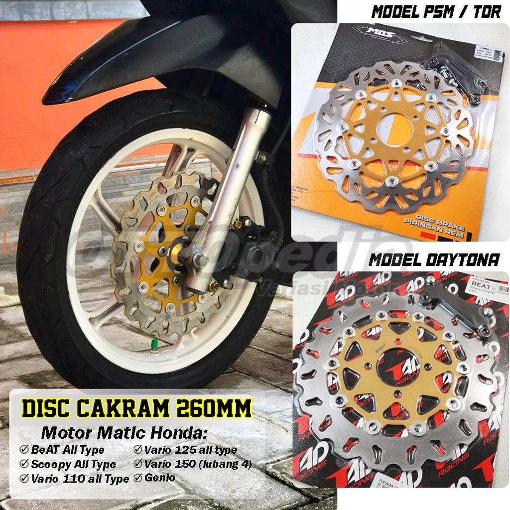 Jual Disc Brake 260mm Piringan Cakram Matic Honda BeAT Vario110 Scoopy