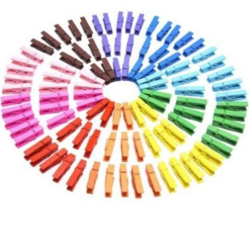 Klip Mini Jepit Foto Bahan Kayu Ukuran 35mm Wooden Clip Untuk Gantungan Foto Jepitan Warna