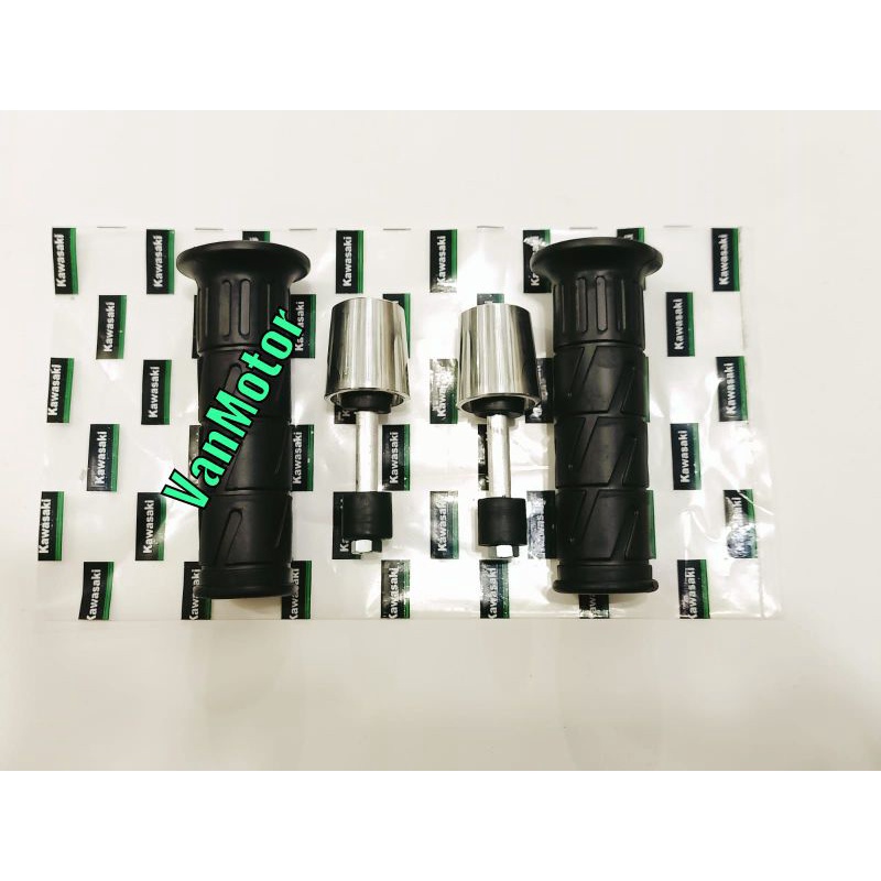 HANDGRIP GRIP KAZE KZ KAJE SET JALU STANG CHROME NINJA KAWASAKI 1SET KIRI KANAN