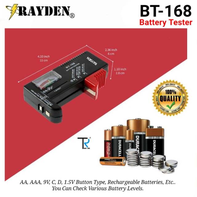 Baterai Tester Alat Tes Cek Batre Voltase AA A2 AAA A3 1.5V 9V Kotak BT168A Analog