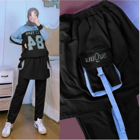 Baju Setelan Olahraga Jumbo Wanita Berhijab Model Muslimah Kekinian