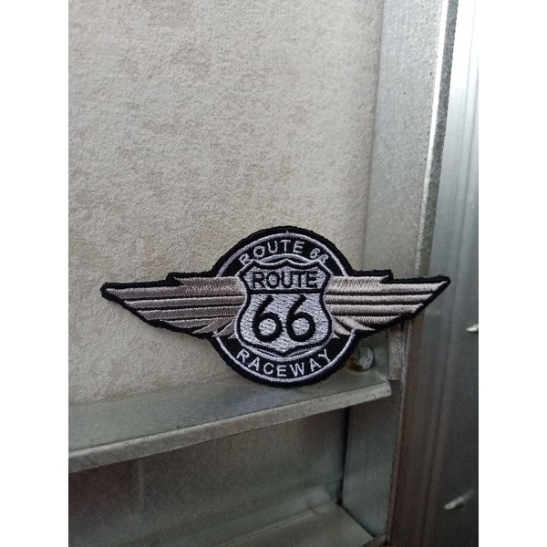 Bordir Patch Route 66 California Emblem Benelli Triumph Jaket Jeans Denim Parka Rompi Tas Topi Anak 