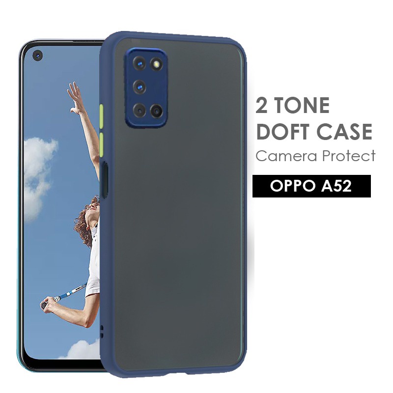 CASE HP OPPO A74 SOFTCASE DOVE MATTE PLUS PELINDUNG CAMERA