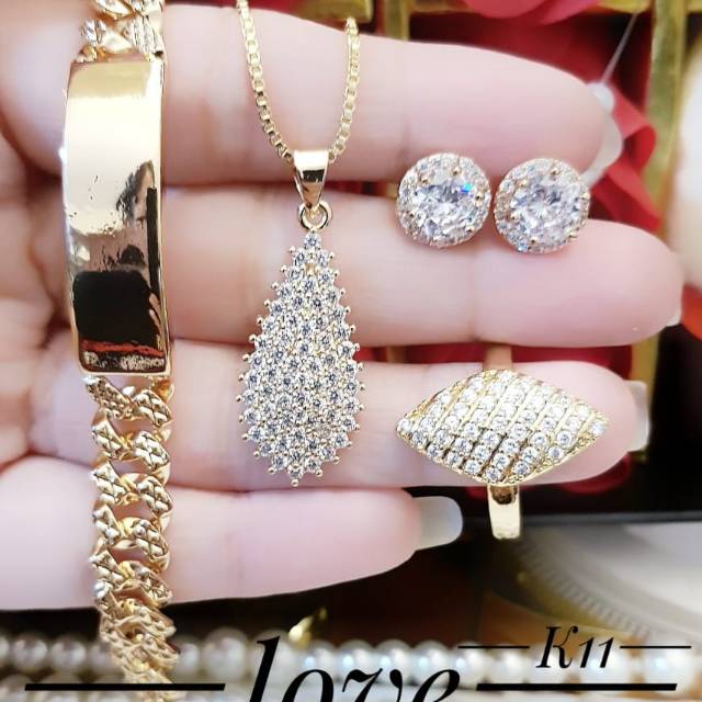 Xuping set perhiasan lapis emas 24k 0215i