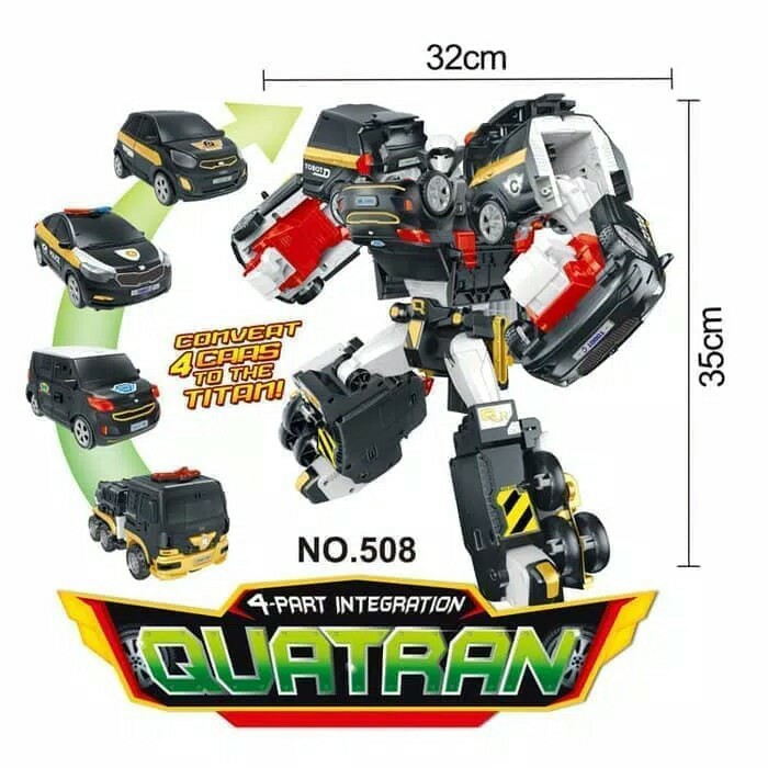 OBRAL MAINAN TERLARIS TRENDY PALING MURAH I8194Y Tobot Quatran Besar 508 Ukuran Robot 35cm M