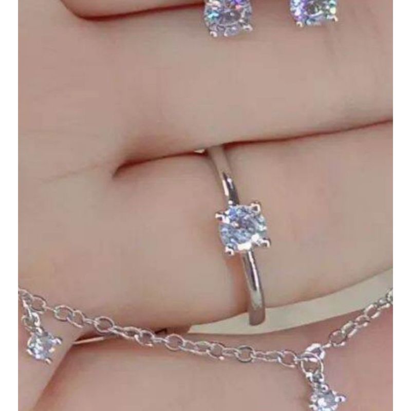 SET PERHIASAN PERAK TITANIUM WANITA DEWASA 24K