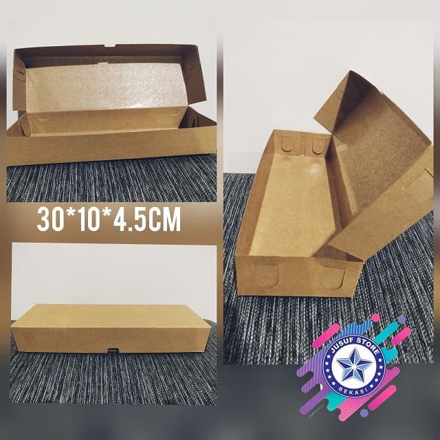 

3Rs5E546 Kotak Dus Box Kue Brownies Food Grade Paper Laminasi 30X10X4.5Cm @1Pcs 56Eyhr6R