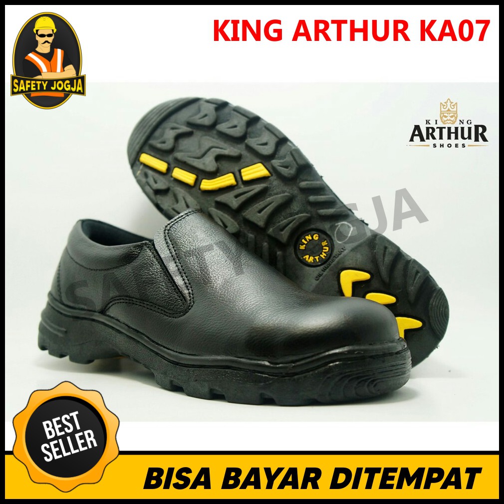 Sepatu Kerja Safety Slipon Tanpa tali Ujung Besi Jogja