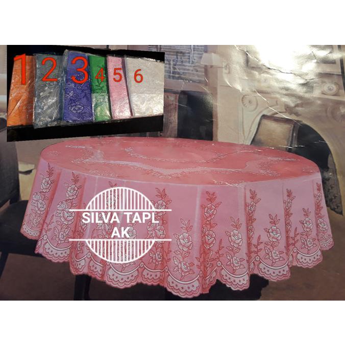 @@@@] Taplak meja makan bulat 6-8 kursi.