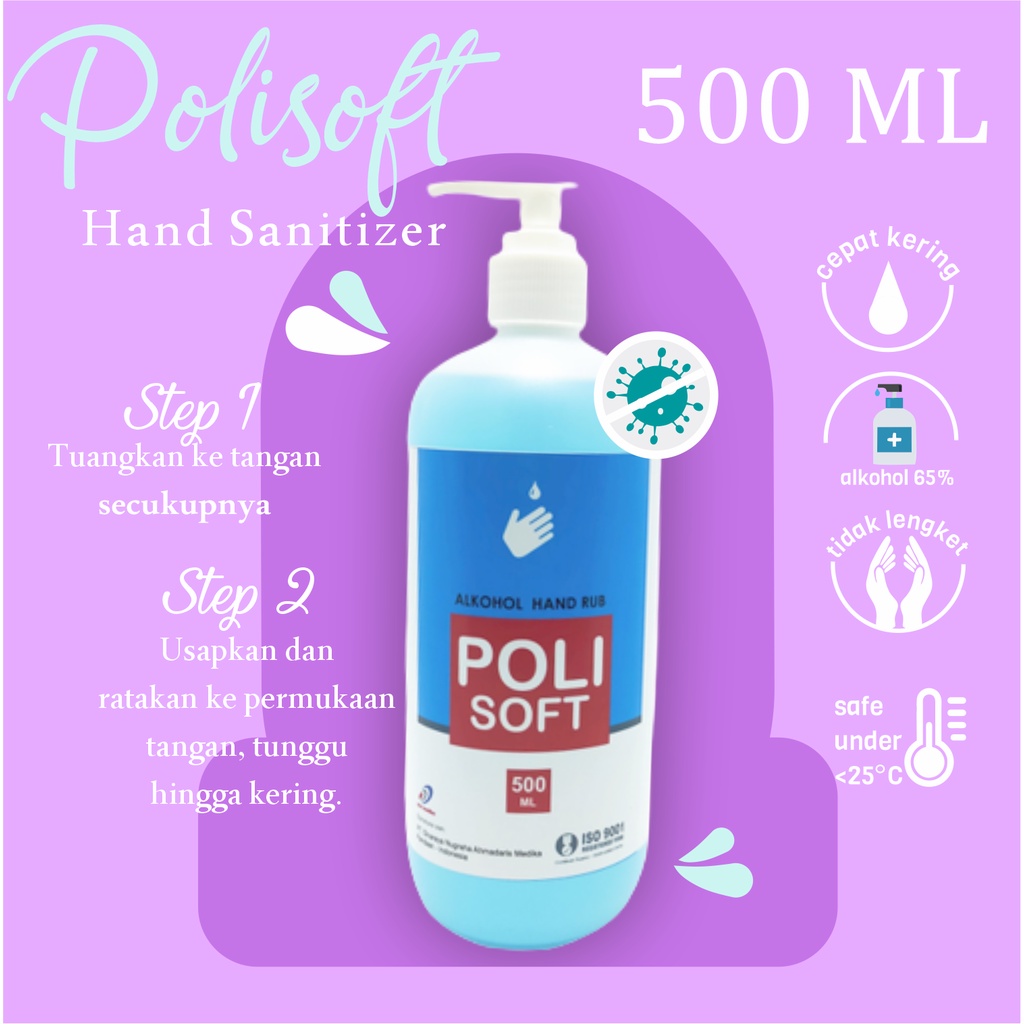 POLISOFT HAND SANITIZER CAIR PUMP 500 ML