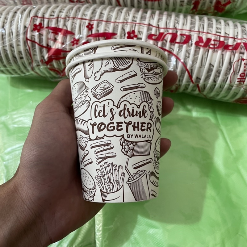 paper cup walala 8oz/gelas kertas 50pcs/gelas coffe/gelas kopi/paper cup 8oz isi 50pcs